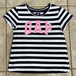 Baby Gap Navy and White Striped Logo Tee size 3